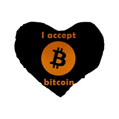 I Accept Bitcoin Standard 16  Premium Heart Shape Cushions by Valentinaart