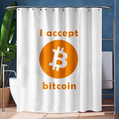 I Accept Bitcoin Shower Curtain 60  X 72  (medium)  by Valentinaart