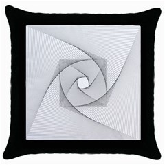 Rotation Rotated Spiral Swirl Throw Pillow Case (black) by BangZart