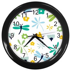 Busy Dragonflies Wall Clocks (black) by Bigfootshirtshop