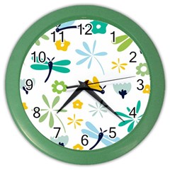 Busy Dragonflies Color Wall Clocks by Bigfootshirtshop