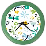 Busy Dragonflies Color Wall Clocks Front