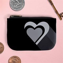 Heart Love Black And White Symbol Mini Coin Purses by Celenk