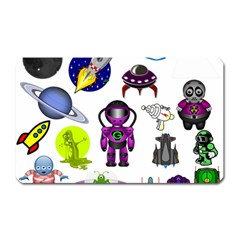 Space Clip Art Aliens Space Craft Magnet (rectangular) by Celenk