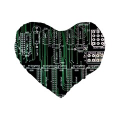 Printed Circuit Board Circuits Standard 16  Premium Heart Shape Cushions by Celenk