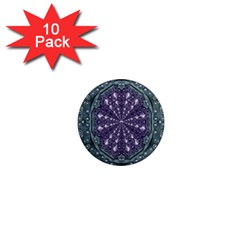 Star And Flower Mandala In Wonderful Colors 1  Mini Magnet (10 Pack)  by pepitasart