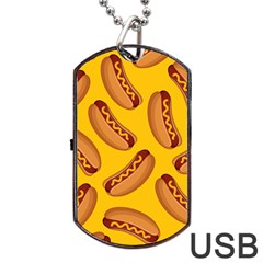 Hot Dog Seamless Pattern Dog Tag Usb Flash (two Sides) by Celenk