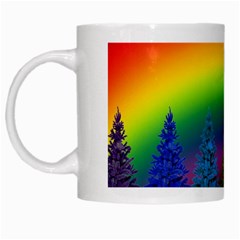 Christmas Colorful Rainbow Colors White Mugs by Celenk