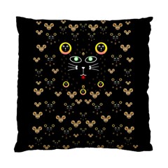 Merry Black Cat In The Night And A Mouse Involved Pop Art Standard Cushion Case (two Sides) by pepitasart