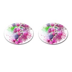 Blackberry Fruit Art Abstract Cufflinks (oval) by Celenk