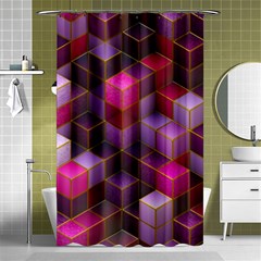 Cube Surface Texture Background Shower Curtain 48  X 72  (small)  by Celenk