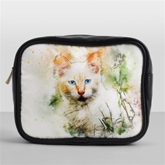 Cat Animal Art Abstract Watercolor Mini Toiletries Bags by Celenk