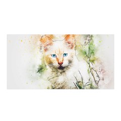 Cat Animal Art Abstract Watercolor Satin Wrap by Celenk