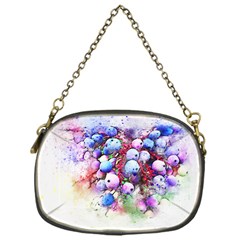 Berries Pink Blue Art Abstract Chain Purses (one Side)  by Celenk