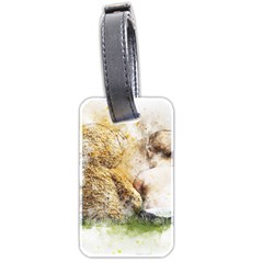 Bear Baby Sitting Art Abstract Luggage Tags (two Sides) by Celenk