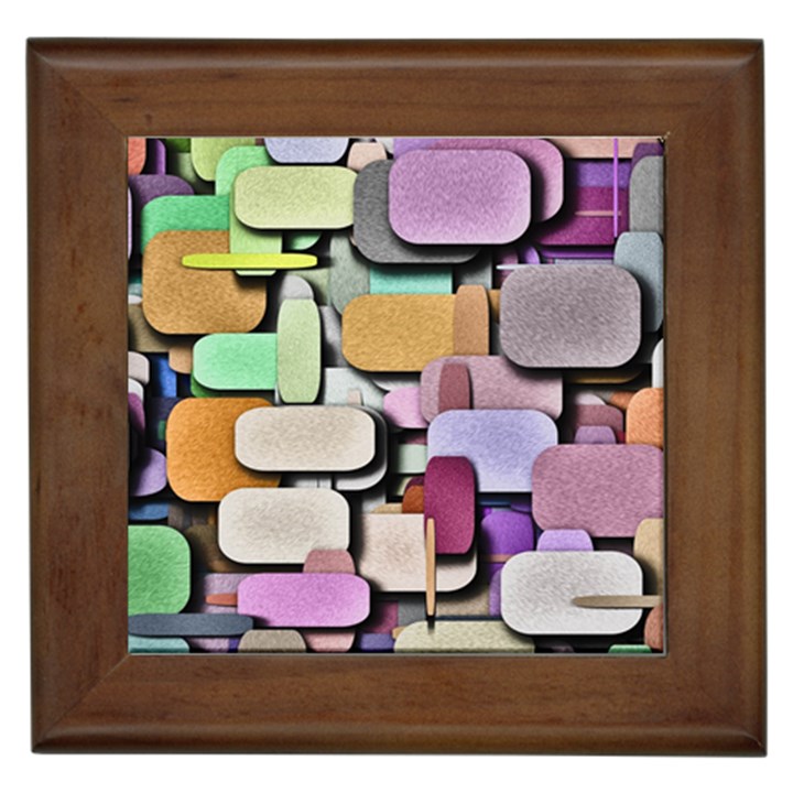 Background Painted Squares Art Framed Tiles