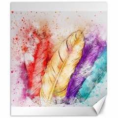 Feathers Bird Animal Art Abstract Canvas 20  X 24   by Celenk