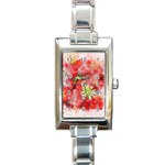 Strawberries Fruit Food Art Rectangle Italian Charm Watch Front