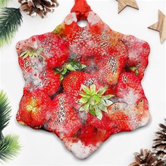 Strawberries Fruit Food Art Ornament (snowflake) by Celenk