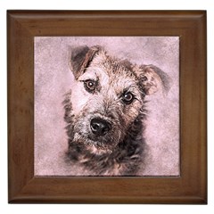 Dog Pet Terrier Art Abstract Framed Tiles by Celenk