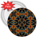 Tapestry Pattern 3  Buttons (10 pack)  Front