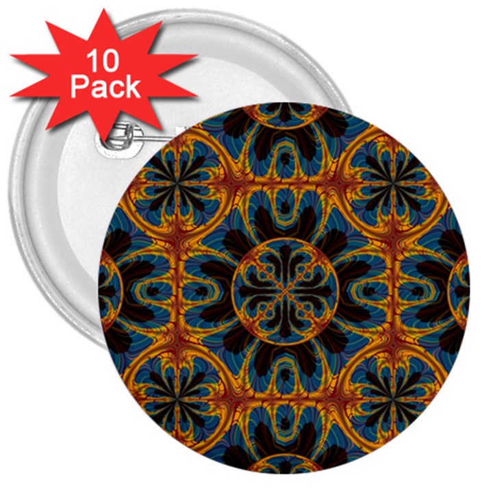 Tapestry Pattern 3  Buttons (10 pack) 