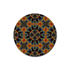 Tapestry Pattern Rubber Round Coaster (4 Pack)  by linceazul