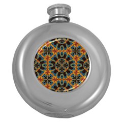 Tapestry Pattern Round Hip Flask (5 Oz) by linceazul