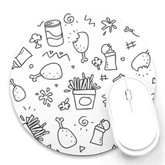 Set Chalk Out Scribble Collection Round Mousepads by Celenk