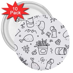 Set Chalk Out Scribble Collection 3  Buttons (10 Pack)  by Celenk