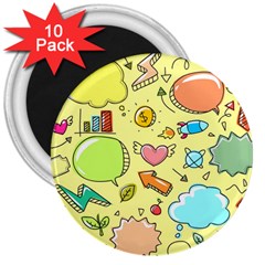 Cute Sketch Child Graphic Funny 3  Magnets (10 Pack)  by Celenk