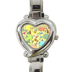 Cute Sketch Child Graphic Funny Heart Italian Charm Watch by Celenk