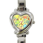 Cute Sketch Child Graphic Funny Heart Italian Charm Watch Front