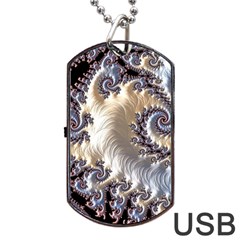 Fractal Art Design Fantasy 3d Dog Tag Usb Flash (one Side) by Celenk