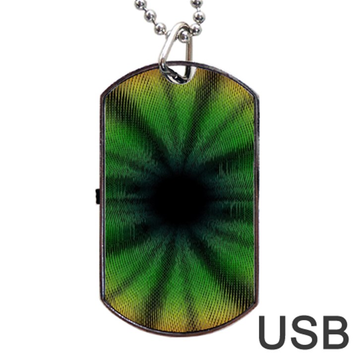 Sunflower Digital Flower Black Hole Dog Tag USB Flash (One Side)