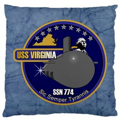 Uss Virginia ( Ssn 774 ) Crest Standard Flano Cushion Case (one Side) by Bigfootshirtshop