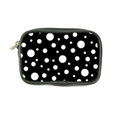 White On Black Polka Dot Pattern Coin Purse by LoolyElzayat