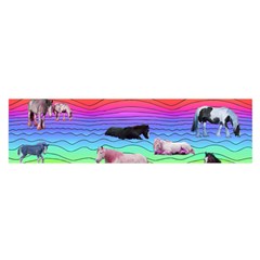 Horses In Rainbow Satin Scarf (oblong) by CosmicEsoteric