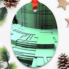 Futuristic Urban Architecture Oval Ornament (two Sides) by Celenk