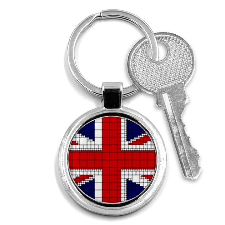 Union Jack Flag Uk Patriotic Key Chains (Round) 