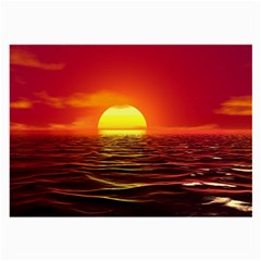 Sunset Ocean Nature Sea Landscape Large Glasses Cloth by Celenk