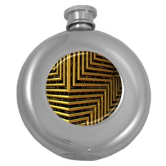 Modern Art Sculpture Architecture Round Hip Flask (5 Oz) by Celenk