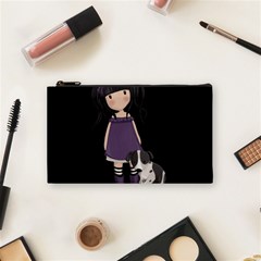 Dolly Girl And Dog Cosmetic Bag (small)  by Valentinaart