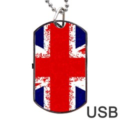 Union Jack London Flag Uk Dog Tag Usb Flash (two Sides) by Celenk