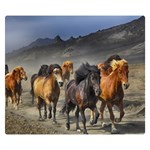 Horses Stampede Nature Running Double Sided Flano Blanket (Small)  50 x40  Blanket Front