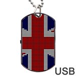 Union Jack Flag British Flag Dog Tag USB Flash (Two Sides) Front