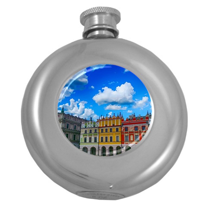 Buildings Architecture Architectural Round Hip Flask (5 oz)