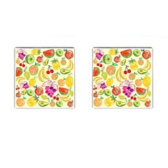 Cute Fruits Pattern Cufflinks (square) by paulaoliveiradesign