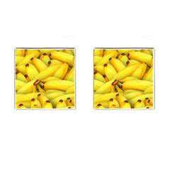 Yellow Banana Fruit Vegetarian Natural Cufflinks (square) by Celenk