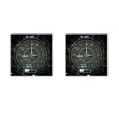 Time Machine Science Fiction Future Cufflinks (square) by Celenk